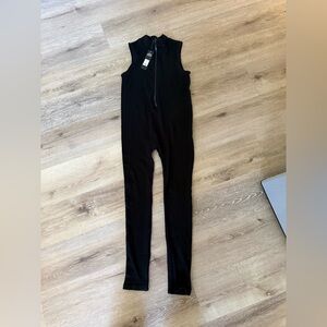 Fashion Nova Black Ribbed Jumpsuit